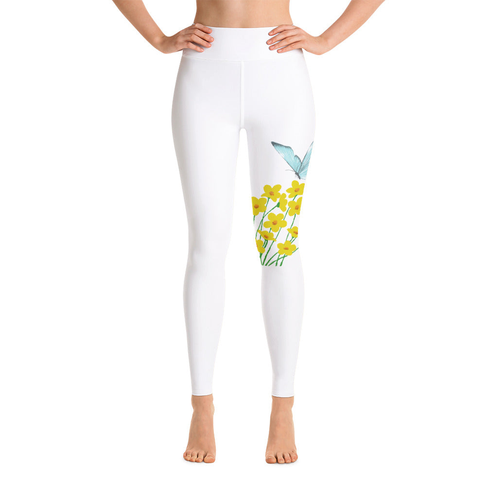 Blue butterfly on the move Yoga Legging