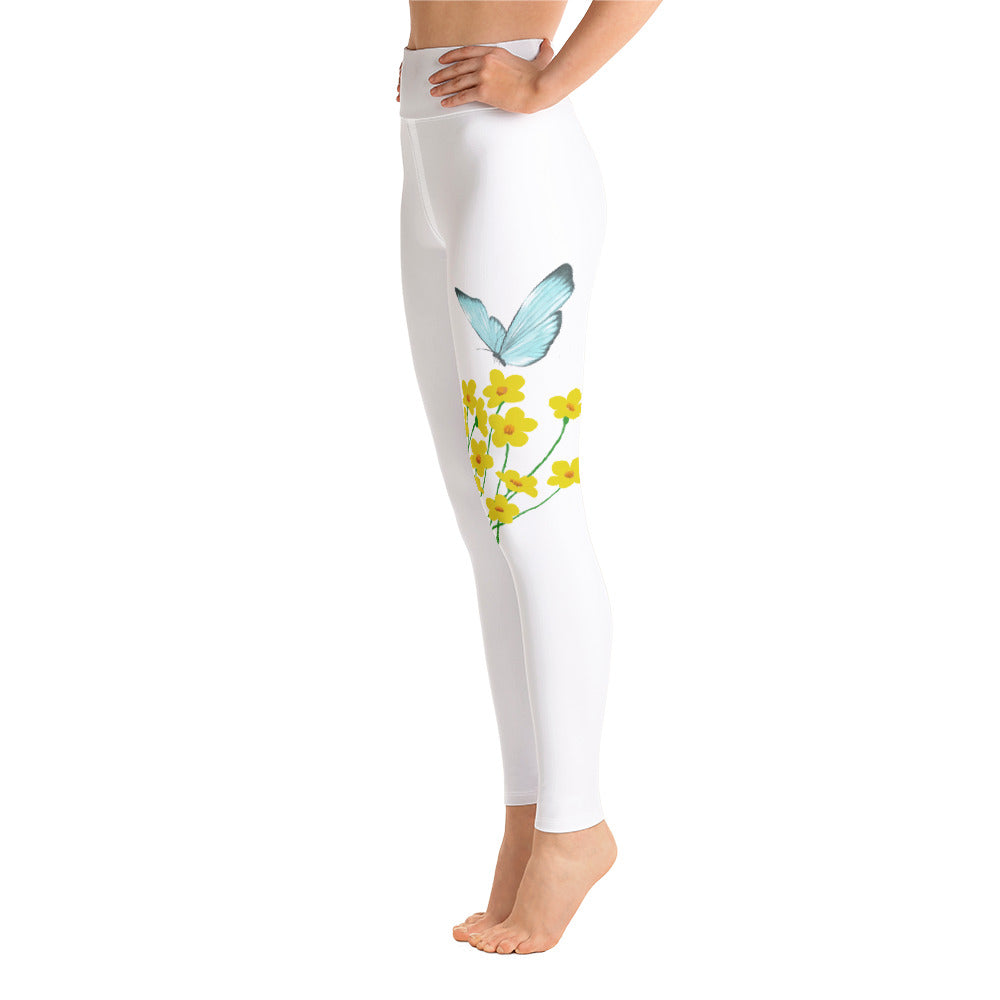 Blue butterfly on the move Yoga Legging